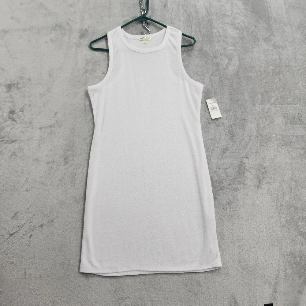 NEW Derek Heart Dress Juniors XL White Terry Racerback Bodycon Casual Summer‎